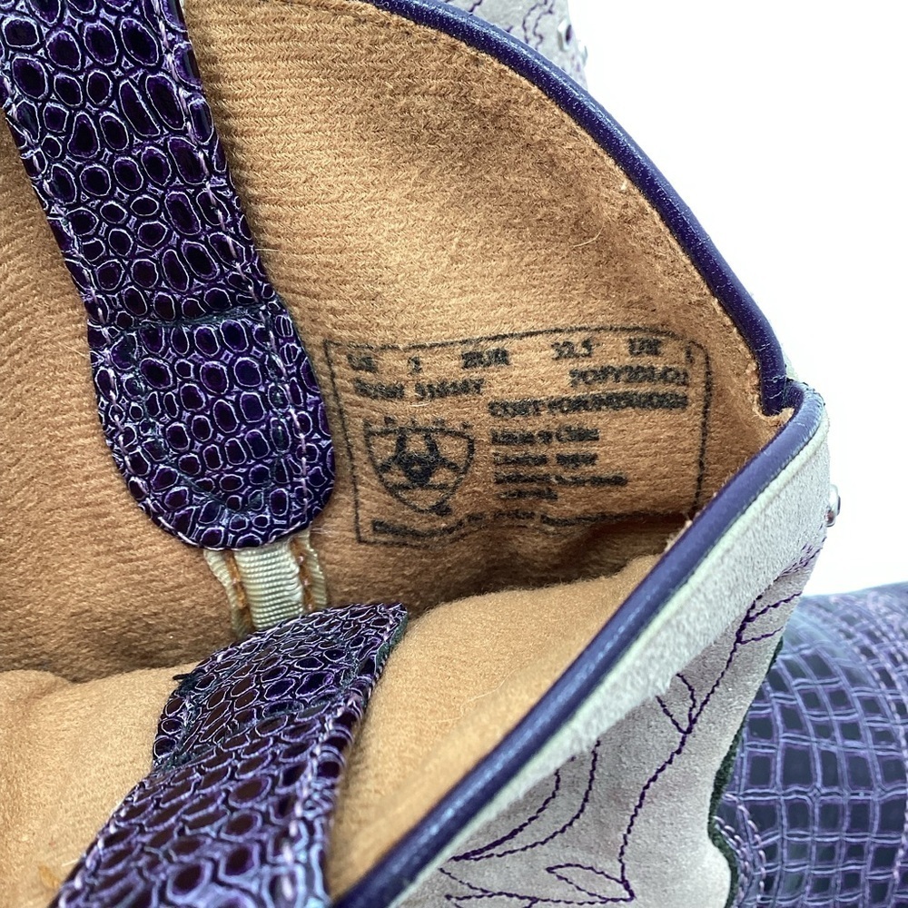 Ariat Fatbaby Purple and Cream Western Boots - Picture 11 of 11